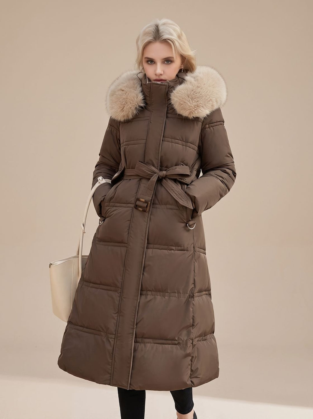 Lorraine faux fur hood long puffer coat – image 5