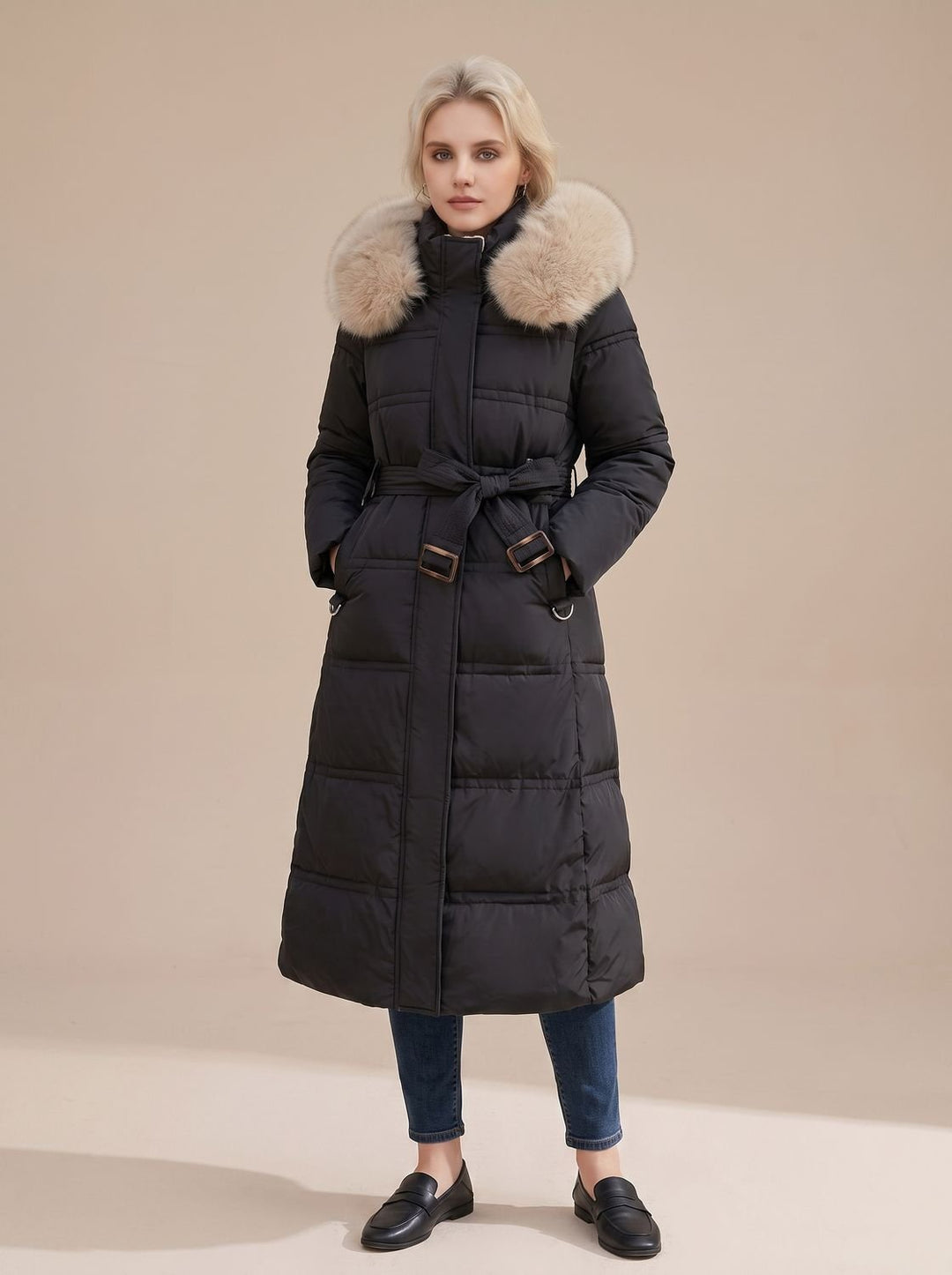 Lorraine faux fur hood long puffer coat – image 6