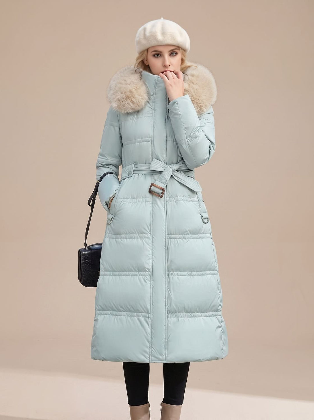 Lorraine faux fur hood long puffer coat – image 7