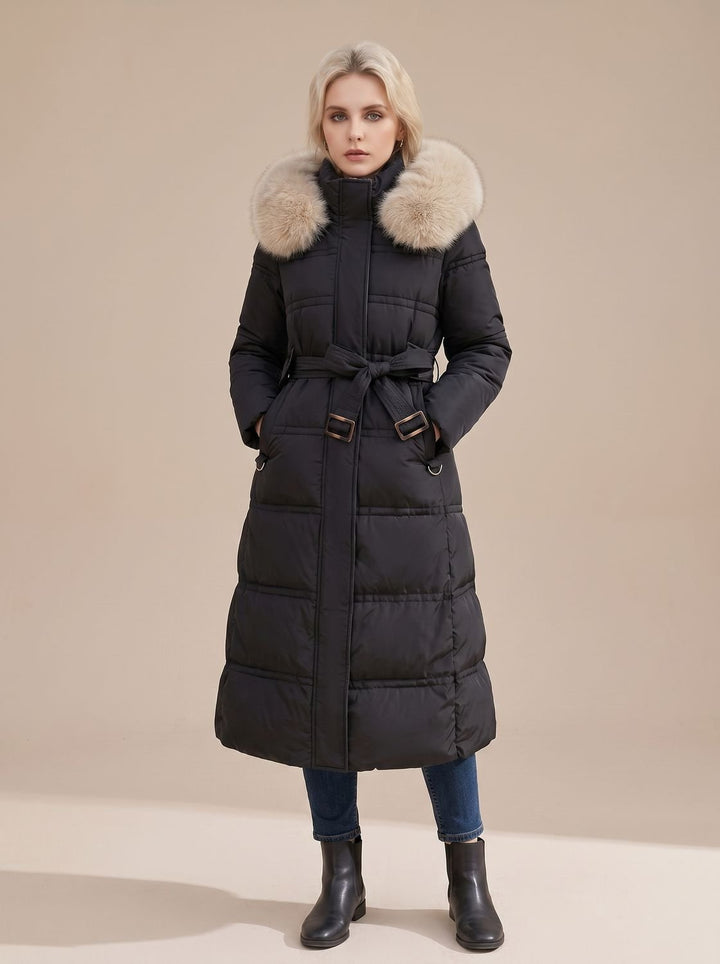 Lorraine faux fur hood long puffer coat – image 9