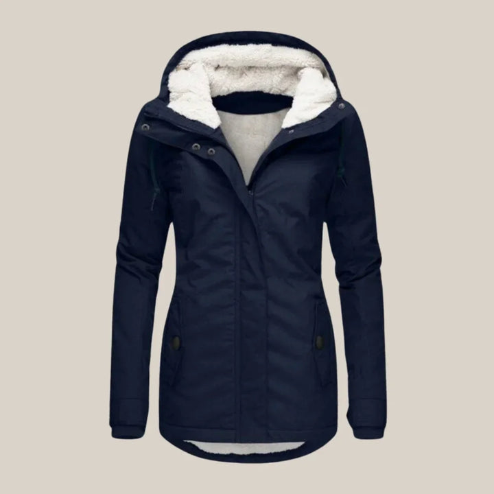 Nicole quilted winter coat with sherpa lined hood