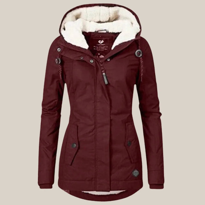 Nicole quilted winter coat with sherpa lined hood – image 10