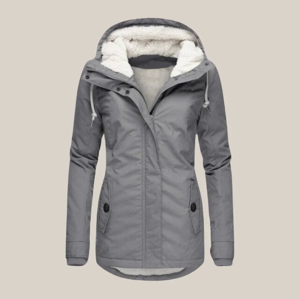 Nicole quilted winter coat with sherpa lined hood – image 2