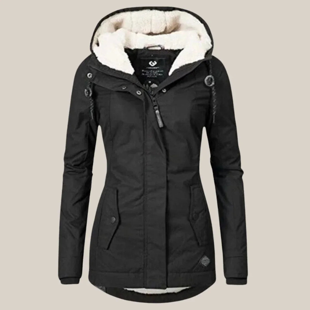 Nicole quilted winter coat with sherpa lined hood – image 8
