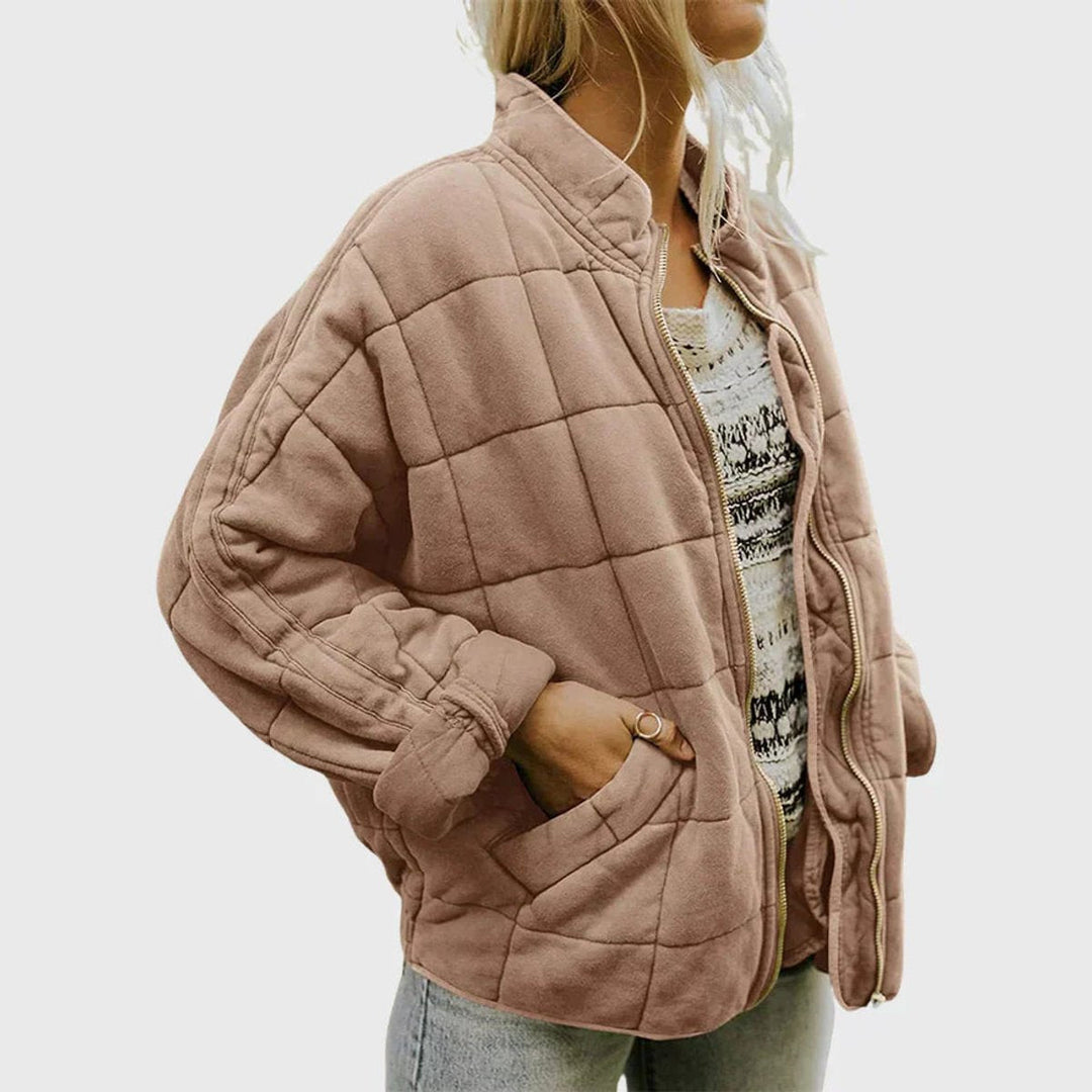 Lydia quilted stand collar zip up puffer coat – image 5