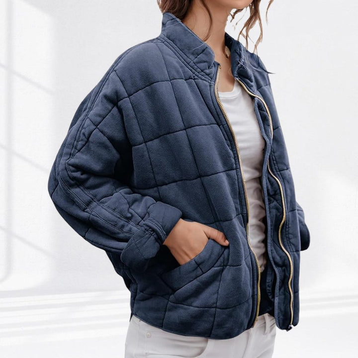 Lydia quilted stand collar zip up puffer coat – image 7