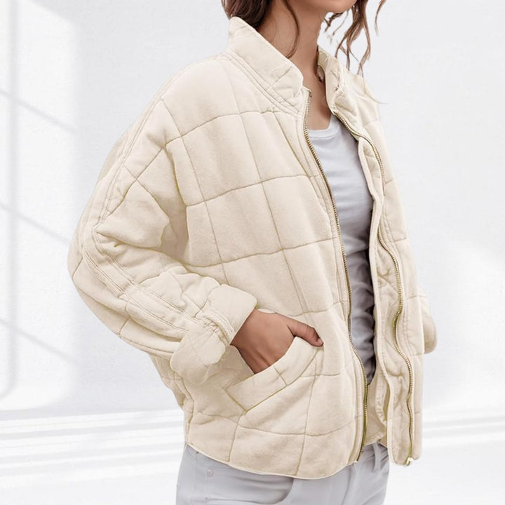 Lydia quilted stand collar zip up puffer coat – image 8