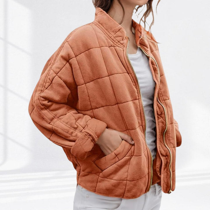 Lydia quilted stand collar zip up puffer coat – image 9