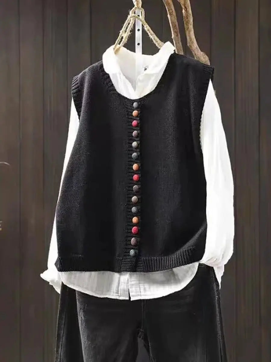 Margot relaxed button front sweater vest