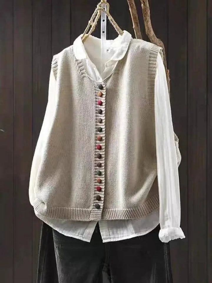 Margot relaxed button front sweater vest – image 2