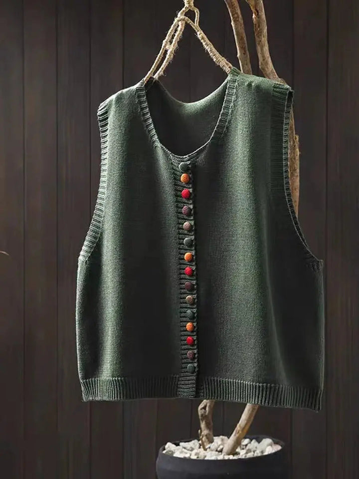 Margot relaxed button front sweater vest – image 3