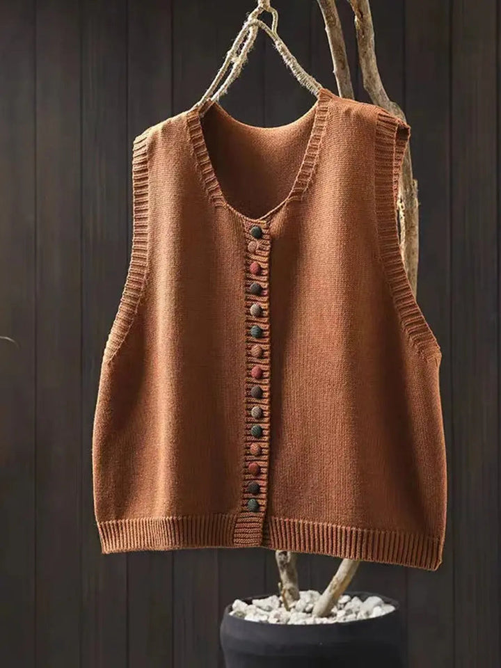 Margot relaxed button front sweater vest – image 4
