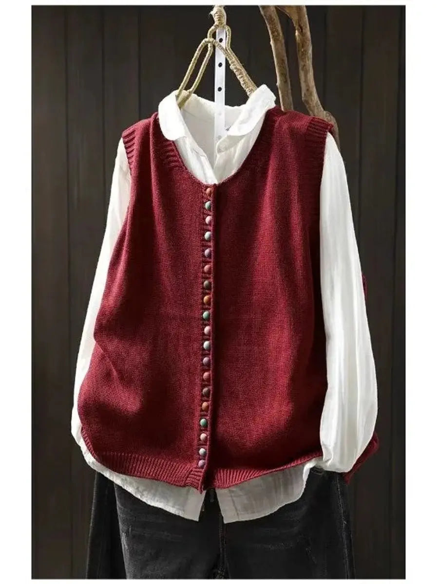 Margot relaxed button front sweater vest – image 5