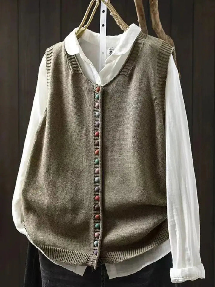 Margot relaxed button front sweater vest – image 6