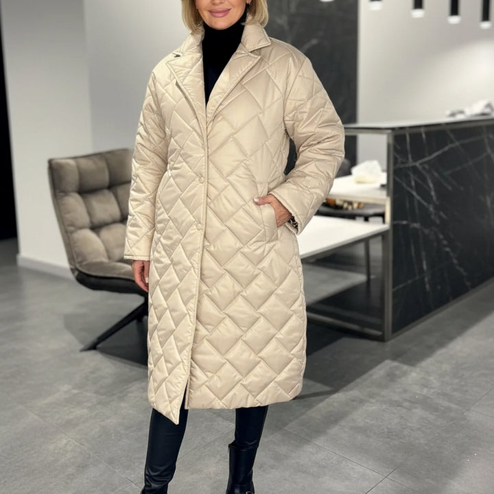 Paola reversible quilted midi coat with leopard lining – image 3