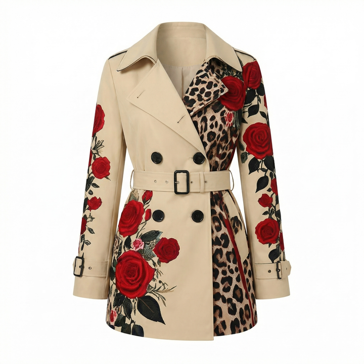 Renata rose print tailored coat