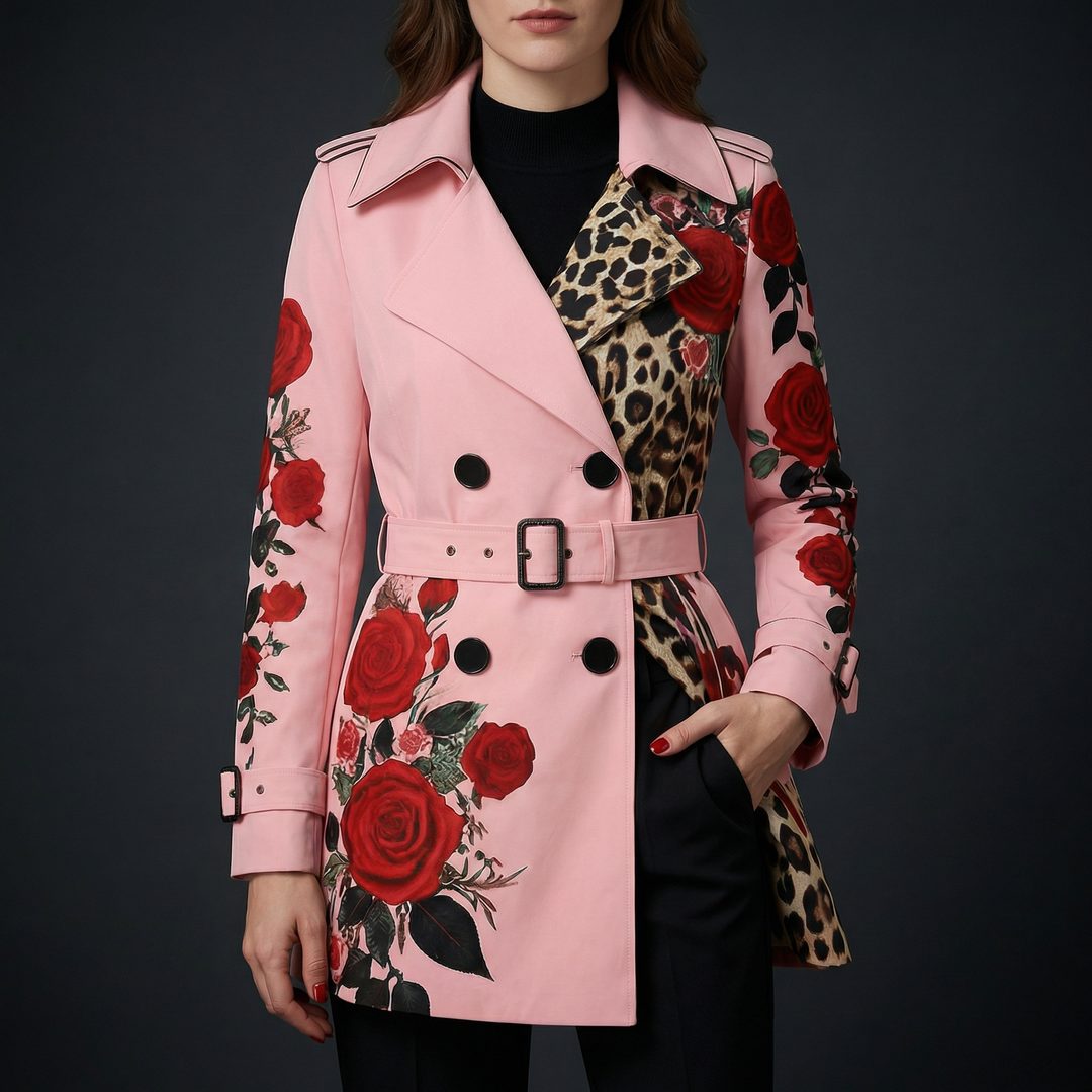 Renata rose print tailored coat – image 10