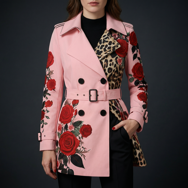 Renata rose print tailored coat – image 10
