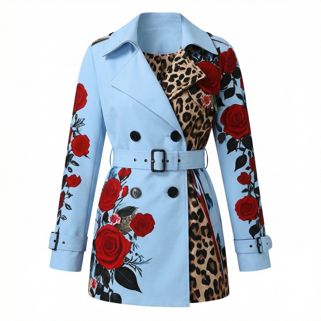 Renata rose print tailored coat – image 2