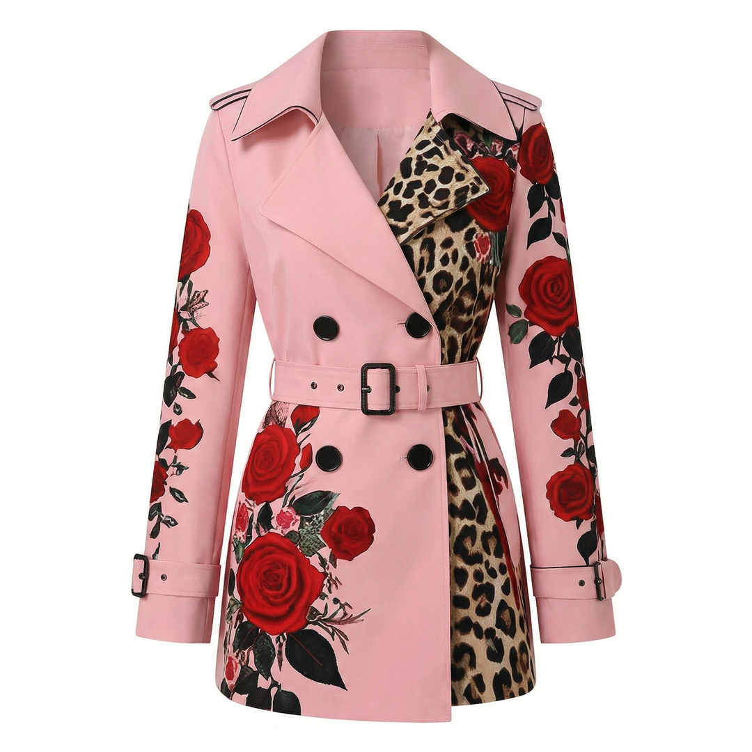 Renata rose print tailored coat – image 3