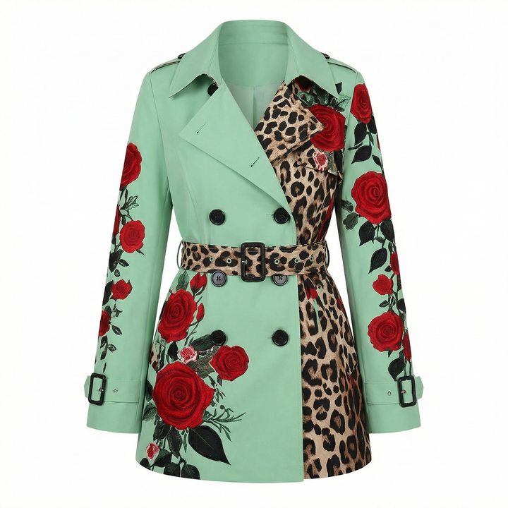 Renata rose print tailored coat – image 4