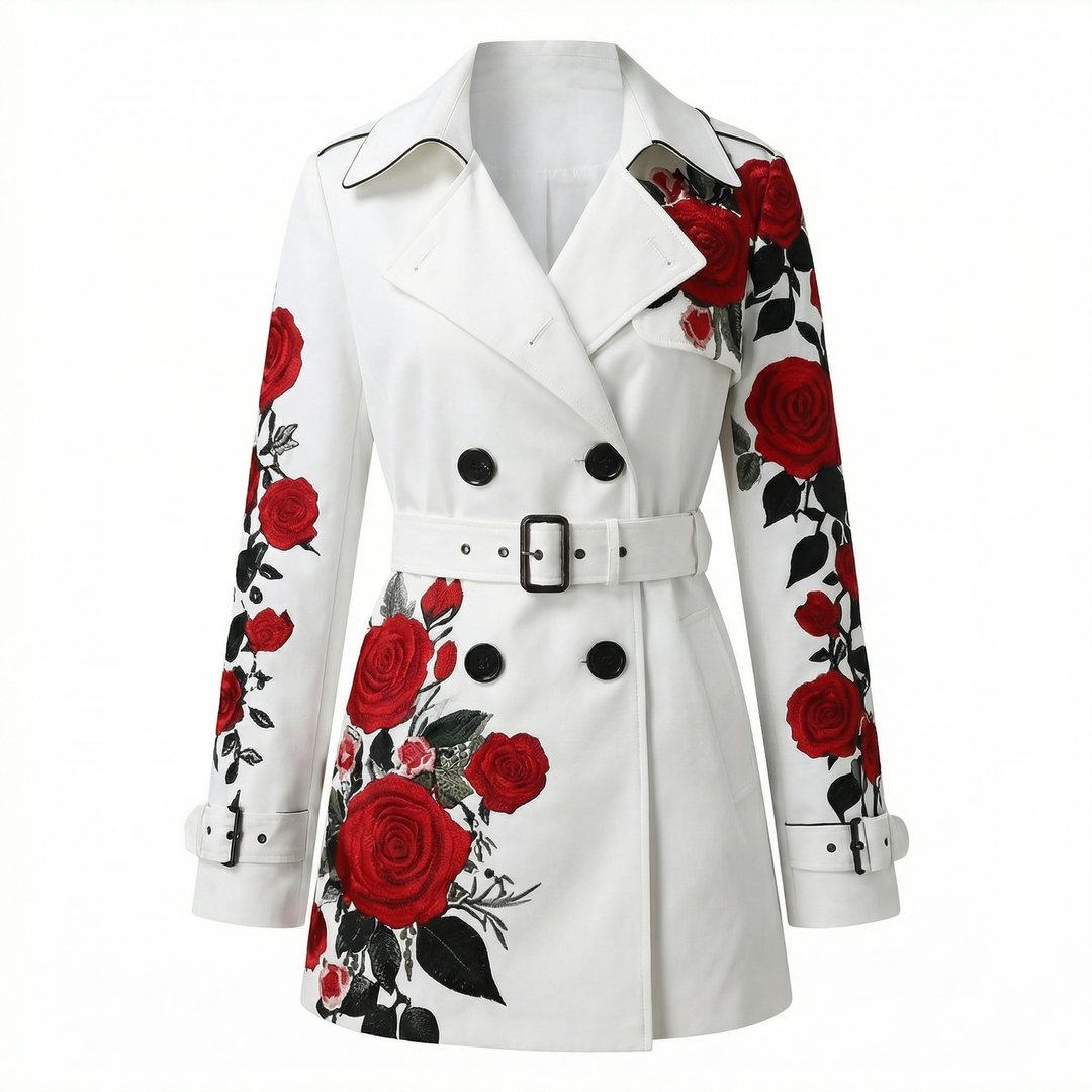 Renata rose print tailored coat – image 5
