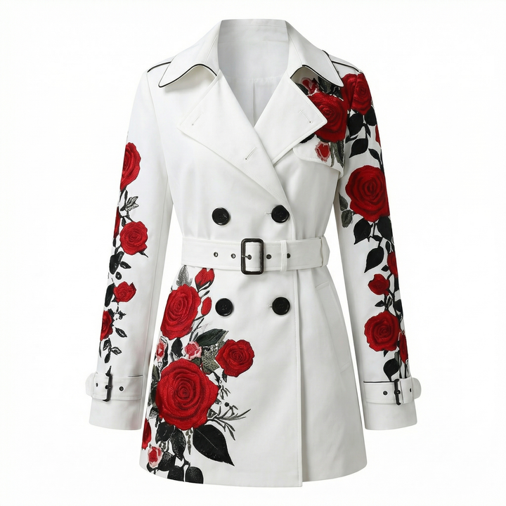 Renata rose print tailored coat – image 5