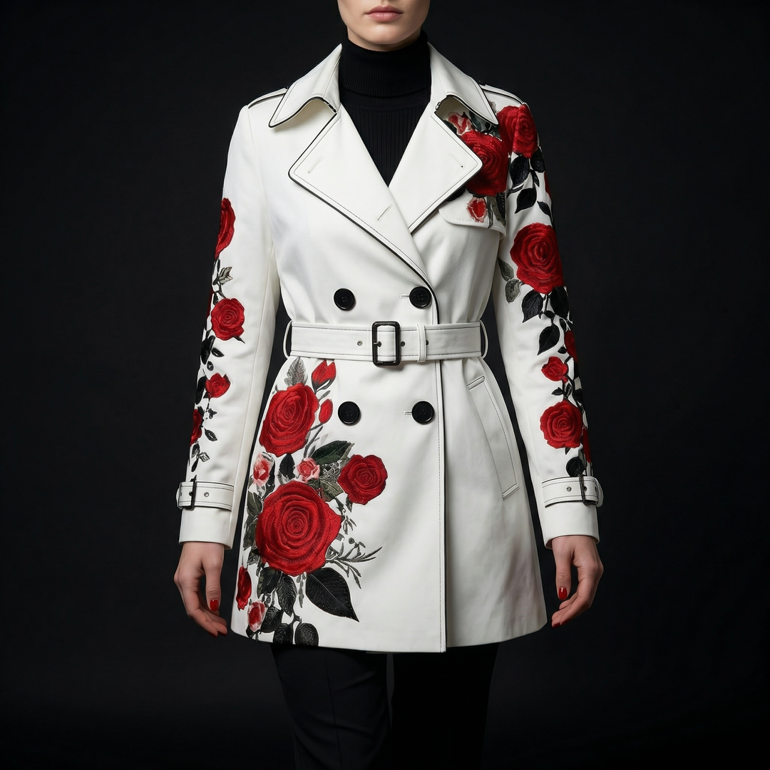 Renata rose print tailored coat – image 6