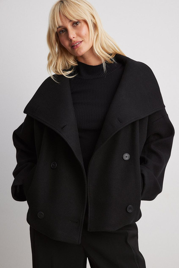 Remi cropped jacket with double snap front