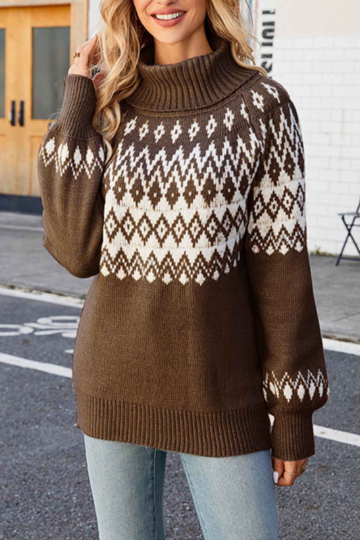 Carly fair isle turtleneck sweater – image 4