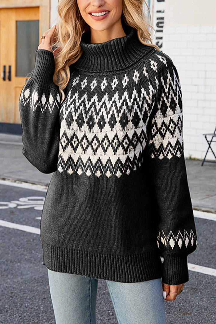 Carly fair isle turtleneck sweater – image 6