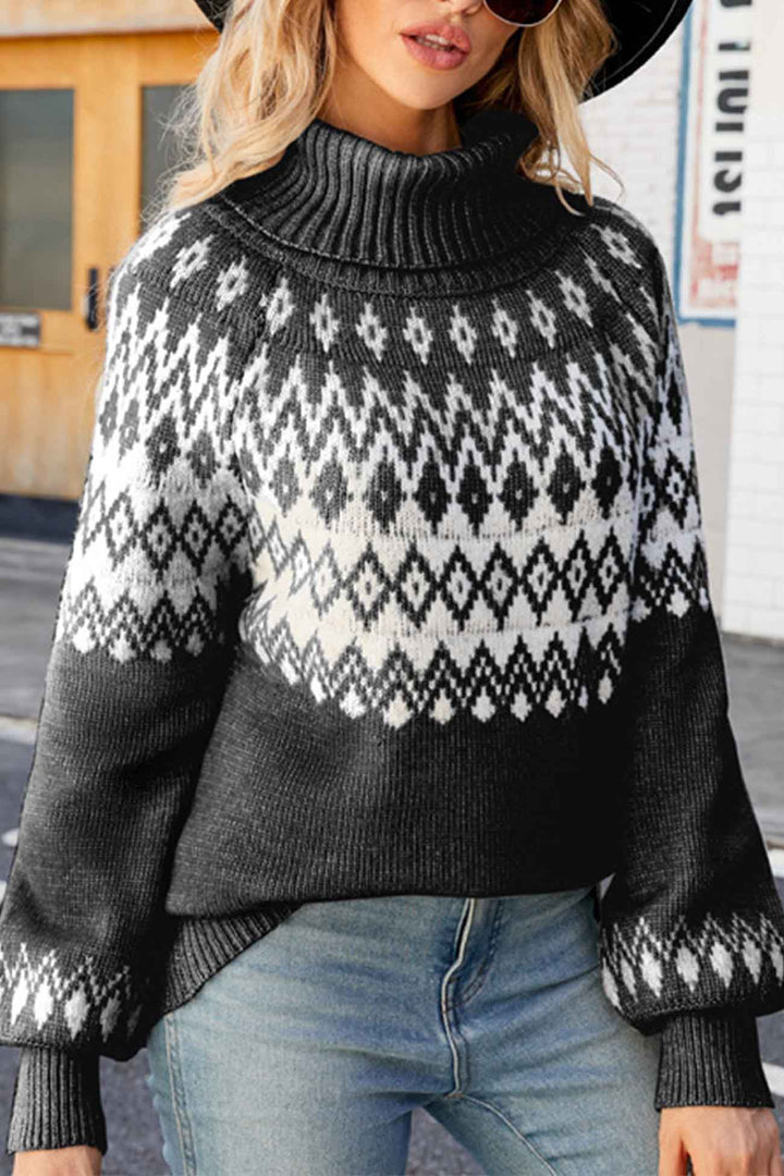Carly fair isle turtleneck sweater – image 7
