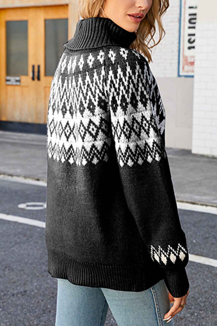 Carly fair isle turtleneck sweater – image 8