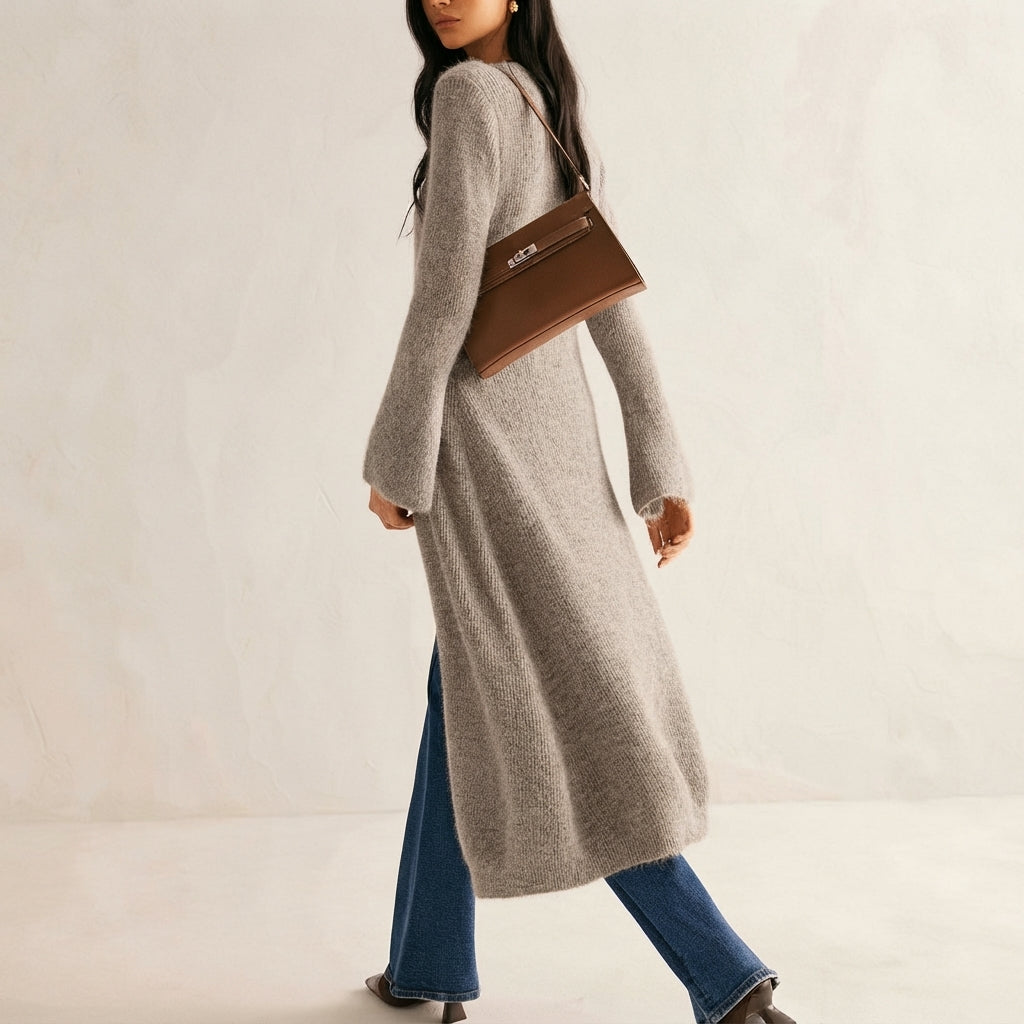 Eleanor longline V neck button front cardigan – image 10