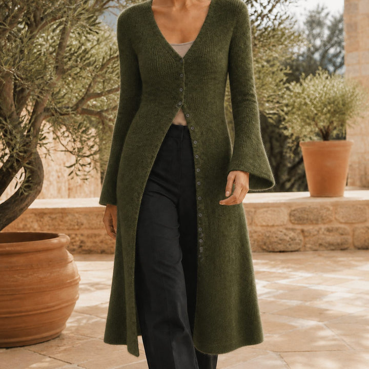 Eleanor longline V neck button front cardigan – image 7