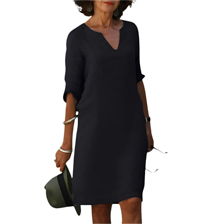 Leona V neck midi dress