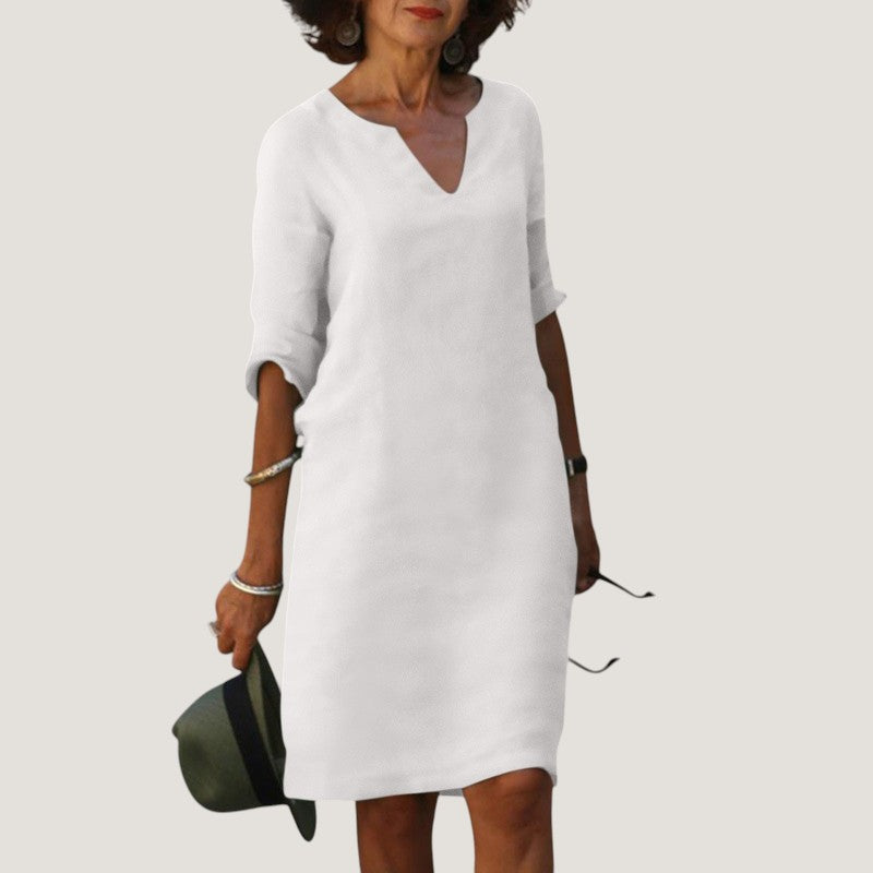 Leona V neck midi dress – image 11