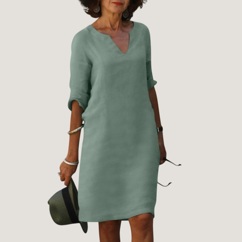 Leona V neck midi dress – image 2