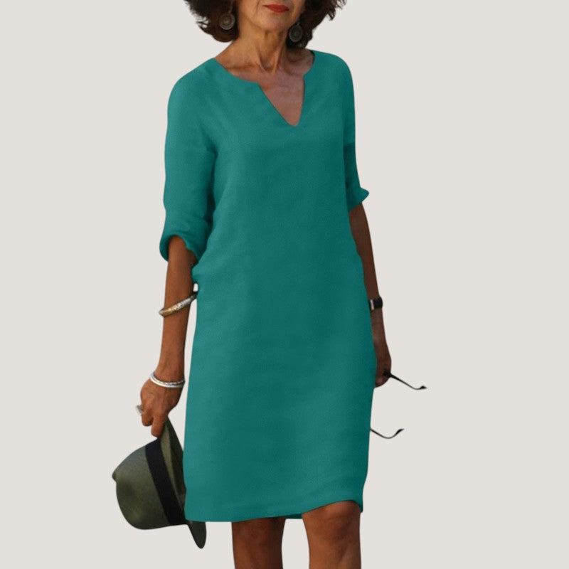 Leona V neck midi dress – image 3