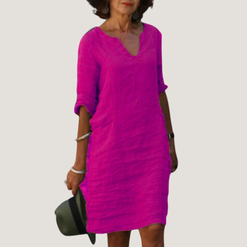 Leona V neck midi dress – image 4