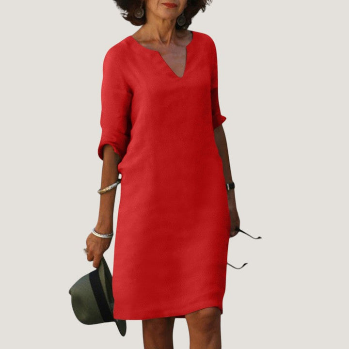 Leona V neck midi dress – image 8