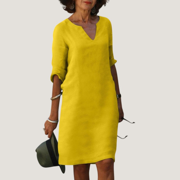 Leona V neck midi dress – image 9