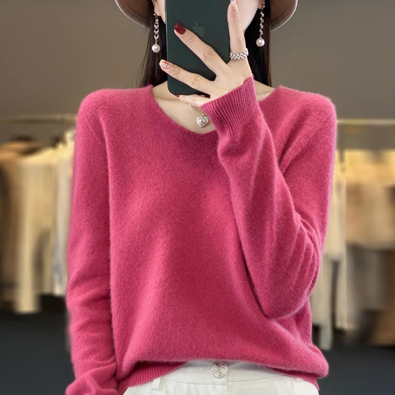 Lillian v neck wool sweater