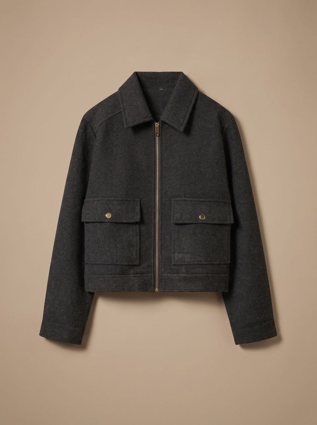 Yvonne stand collar wool blend short coat – image 7