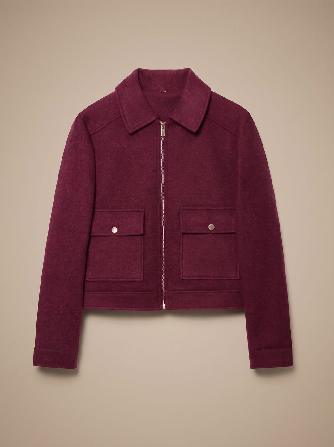 Yvonne stand collar wool blend short coat – image 8