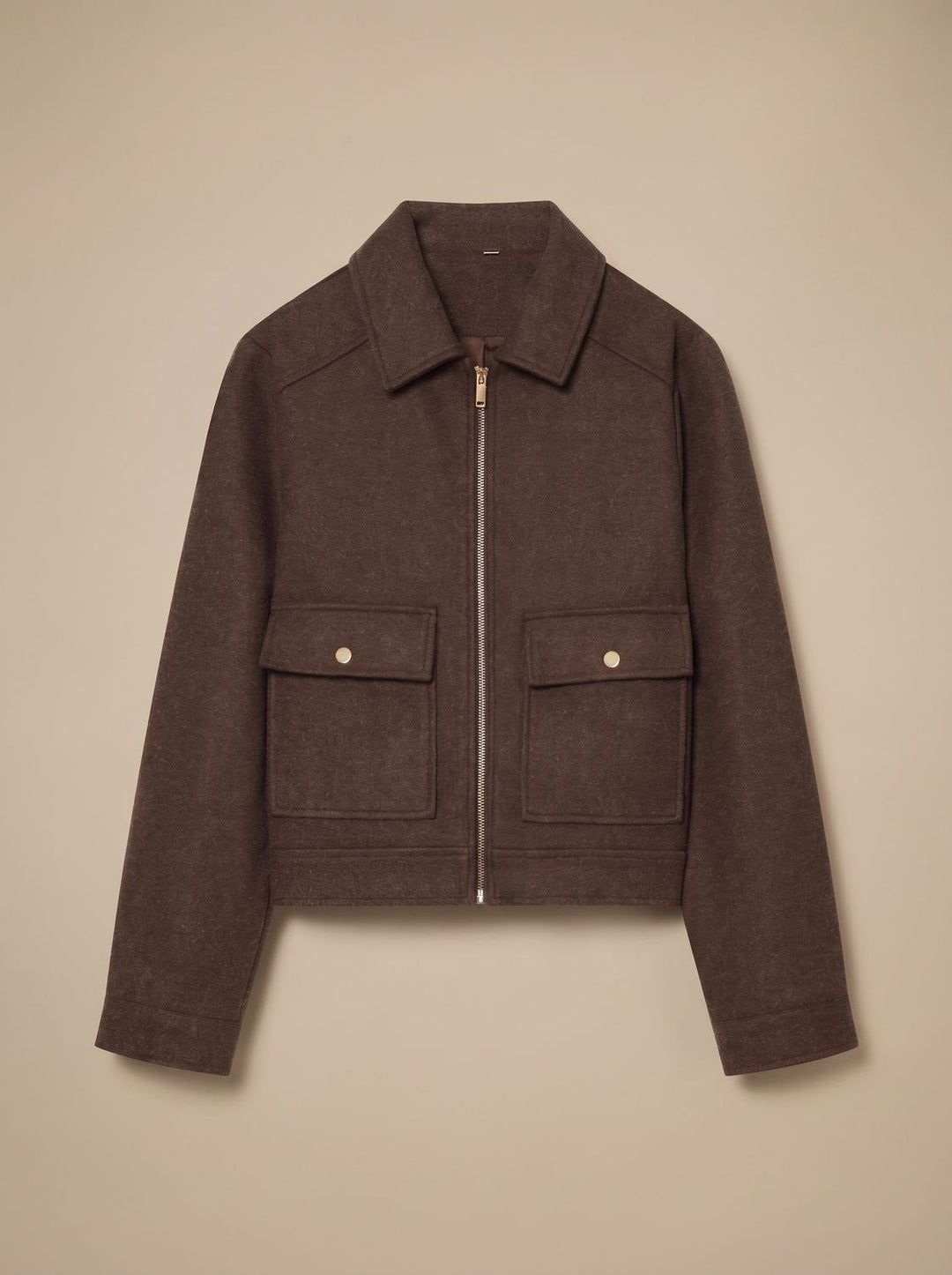 Yvonne stand collar wool blend short coat – image 9