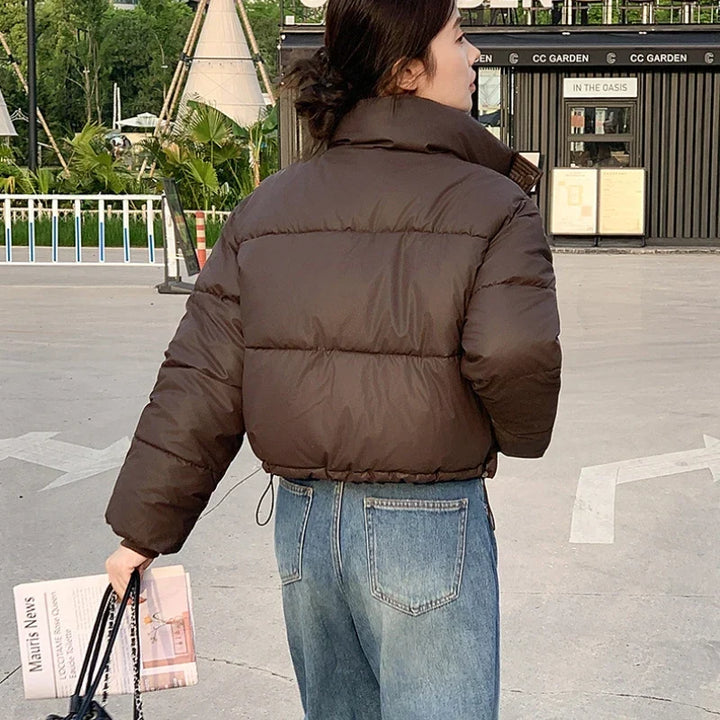 Naomi cropped puffer jacket with stand collar – image 6