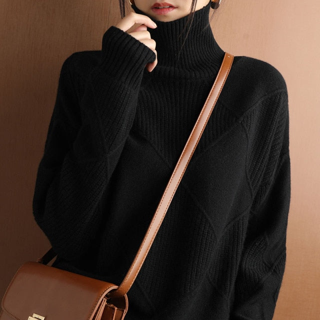Evangelina fine knit winter turtleneck sweater – image 2