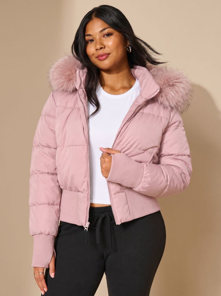 Michelle fitted cropped puffer jacket