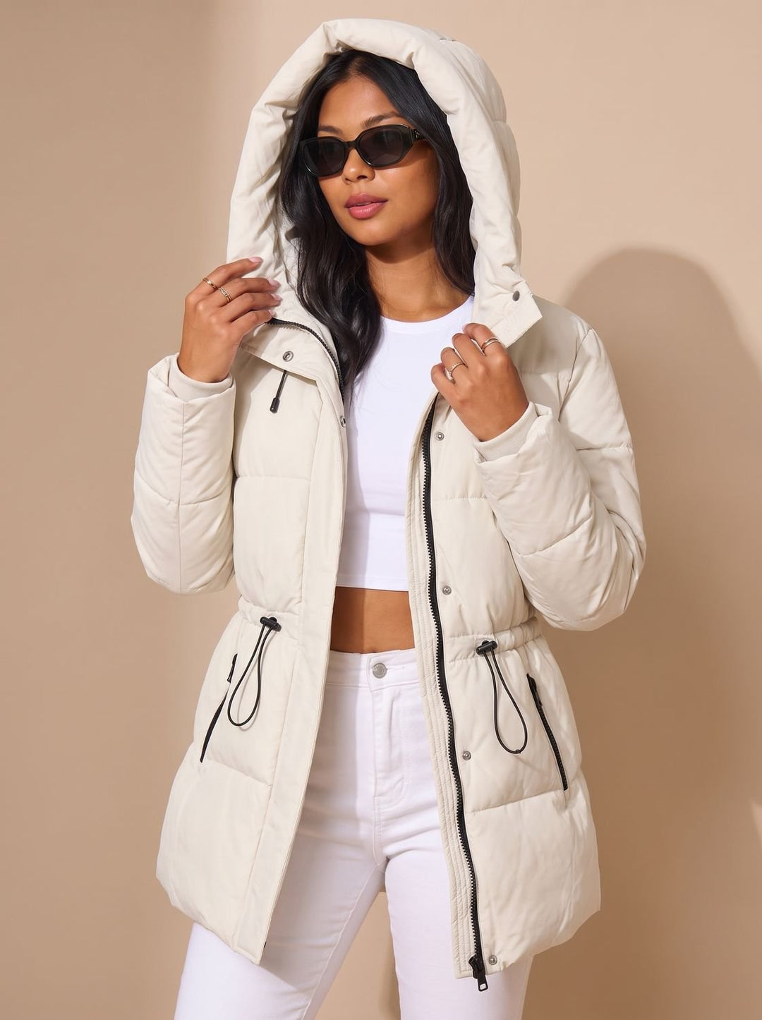 Michelle fitted cropped puffer jacket – image 4